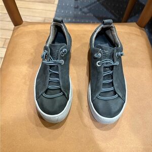 Paul Green Faye Platform Iron Nubuck Gray Sneakers Leather Slip-on 5.5 (UK 3)